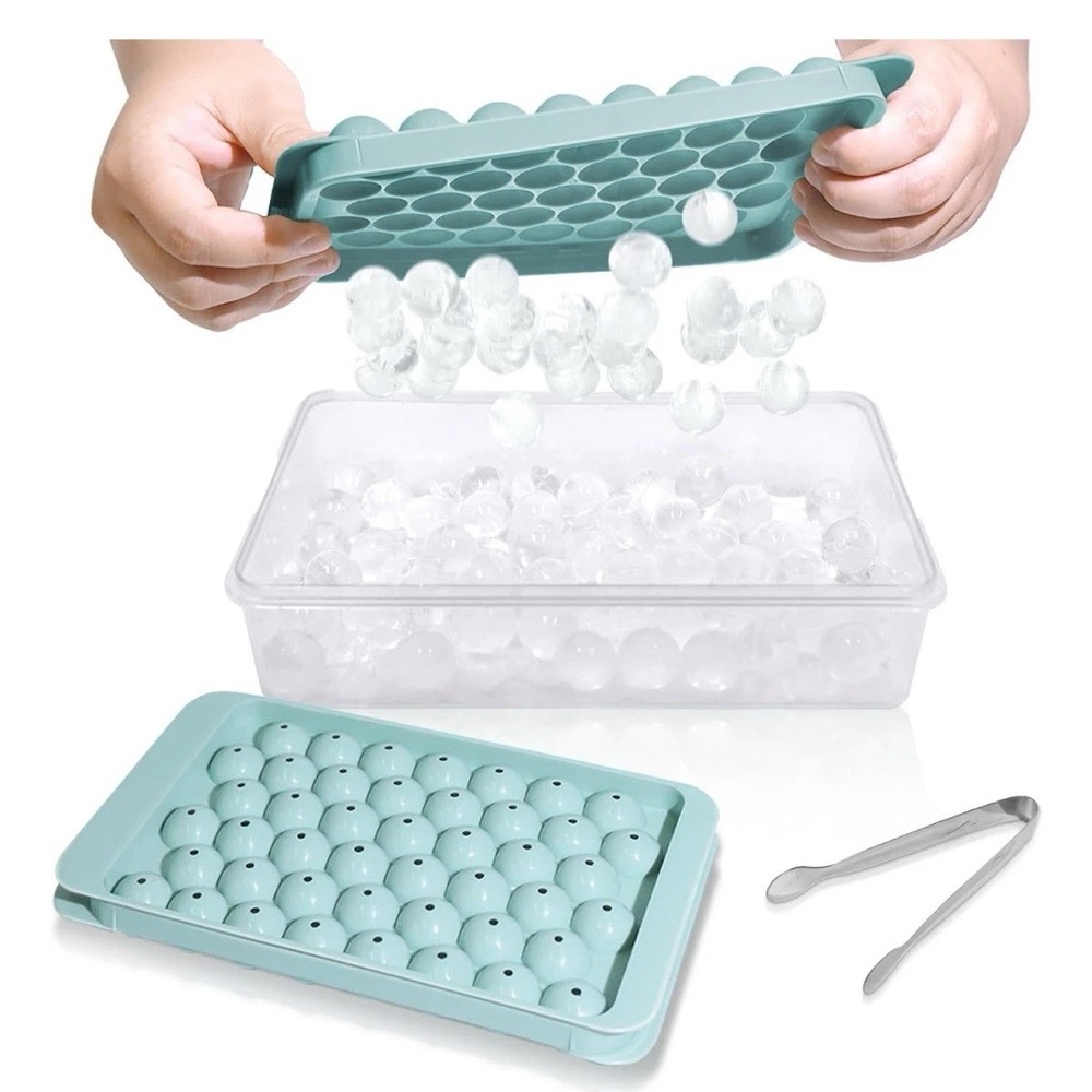 Silicone Ice Ball Maker with Tray and Tongs